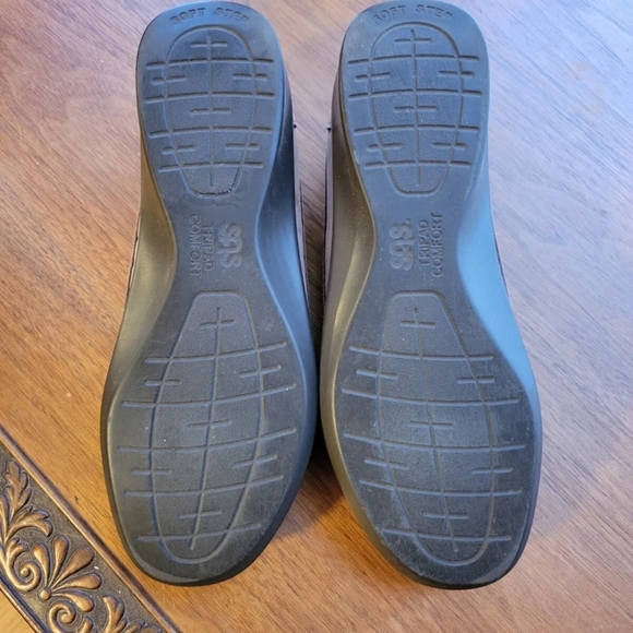 Women's SAS Crisscross Mary Jane Ballet Flats Nude Nubuck Leather Shoes Size 6M - Picture 4 of 6